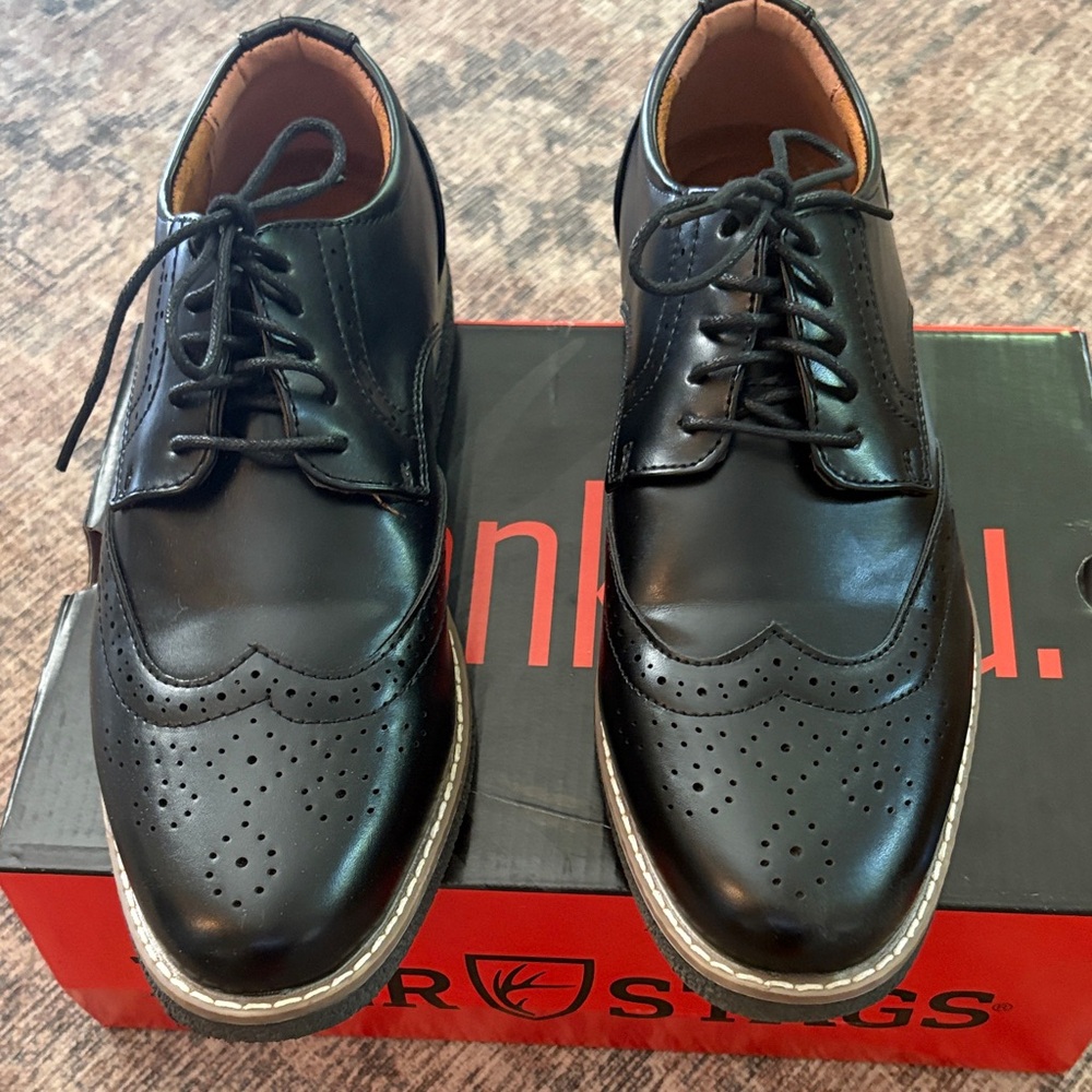 Deer Stags Men's Black Brogue Oxford Shoes